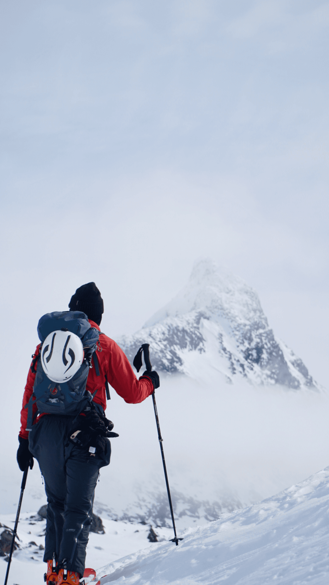 Ski touring towards the summit